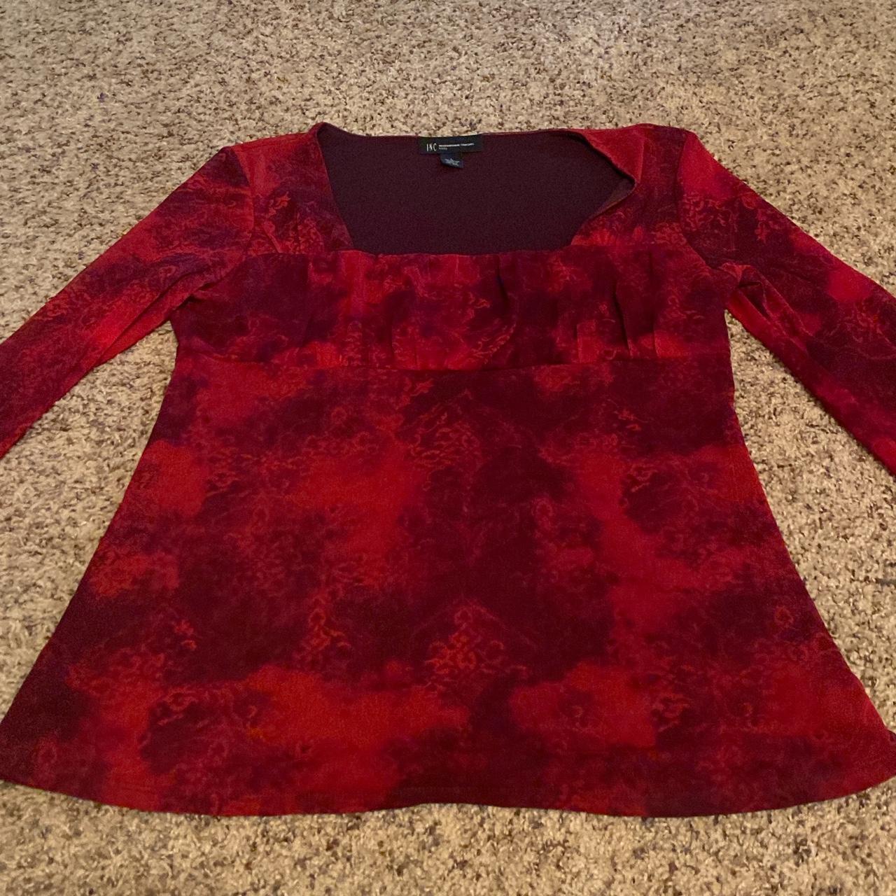 INC International Concepts Women's Red and Black Blouse