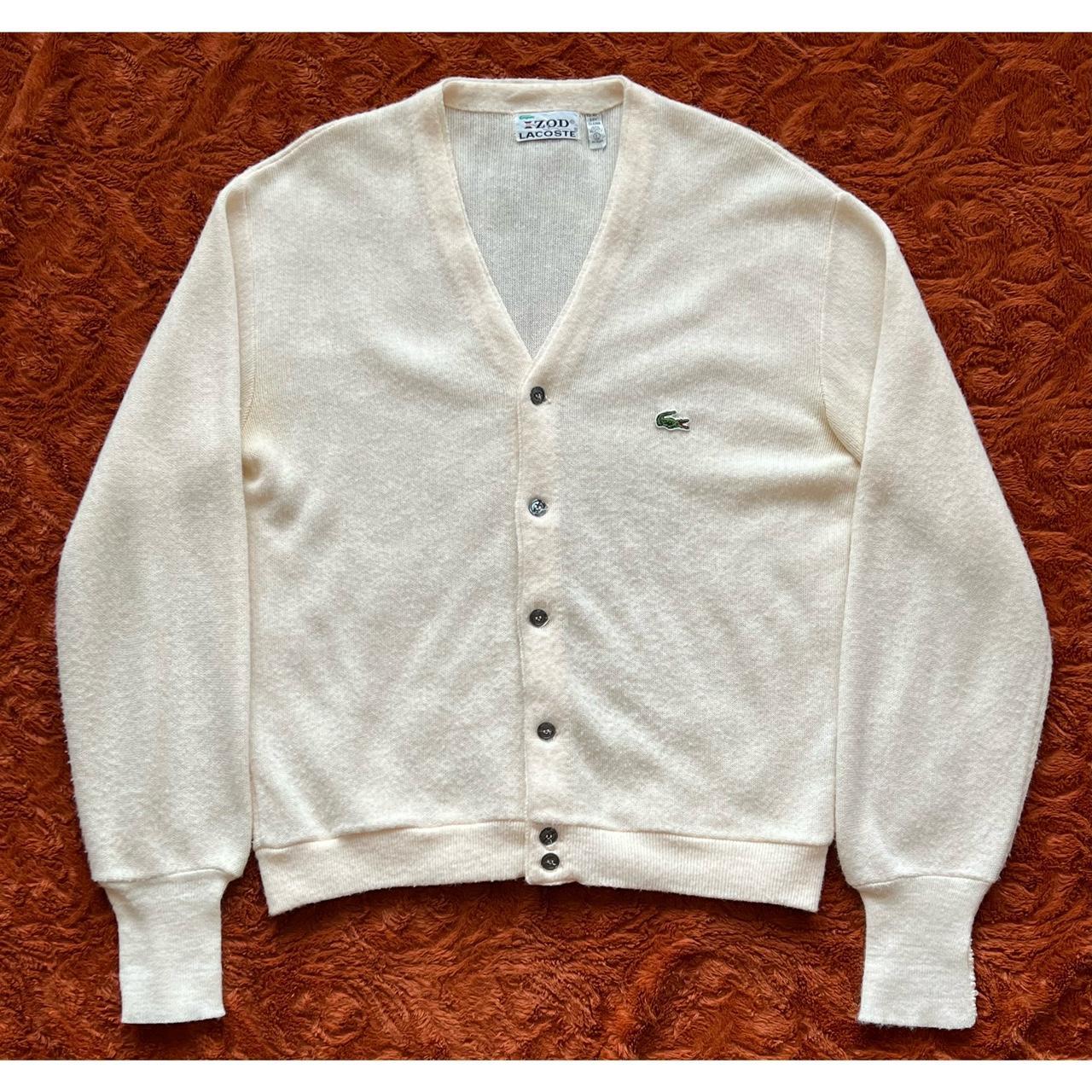 Vintage 70s Izod Lacoste White Cardigan /Sweater / hotsell Winter / Warm / Layering /