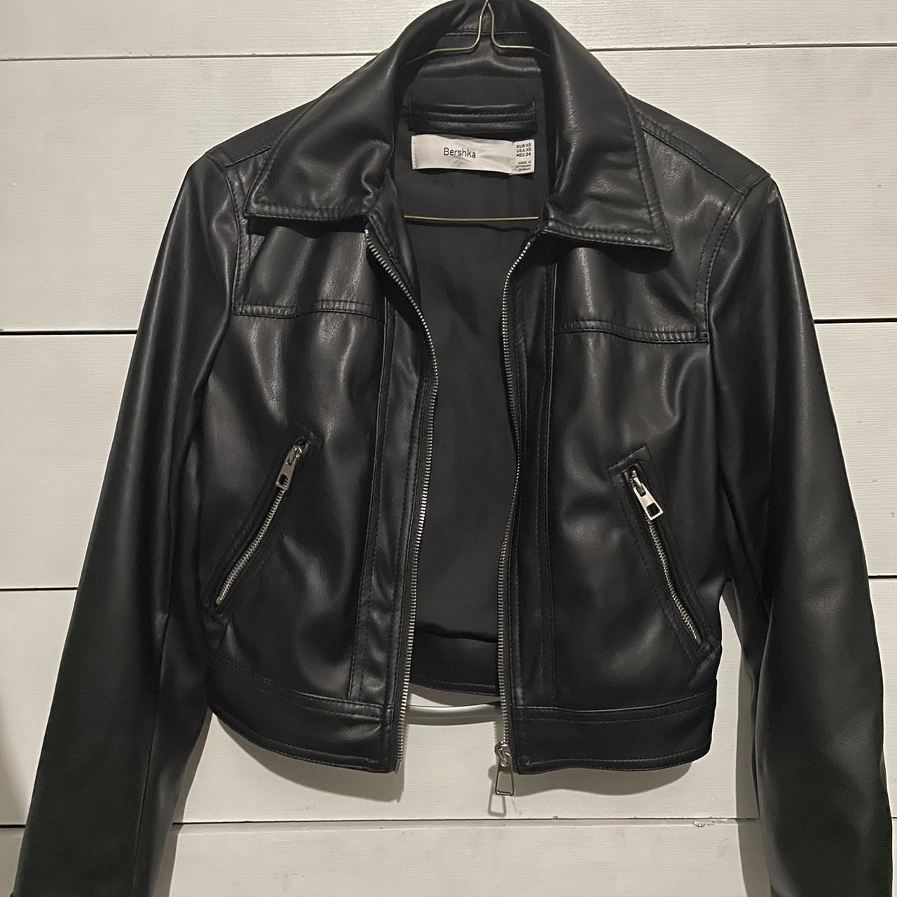 Bershka XS leather jacket - Depop