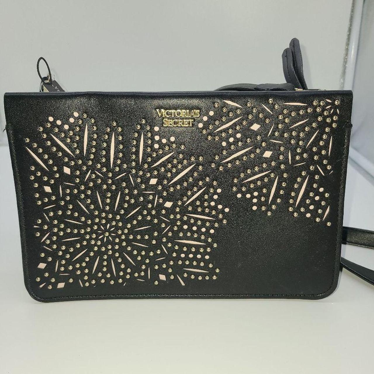 Victoria's secret black purse with gold chain and - Depop