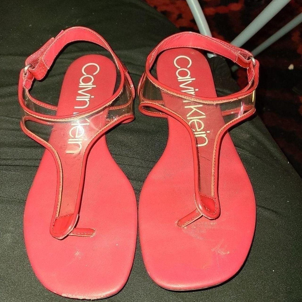 Calvin klein deals red sandals