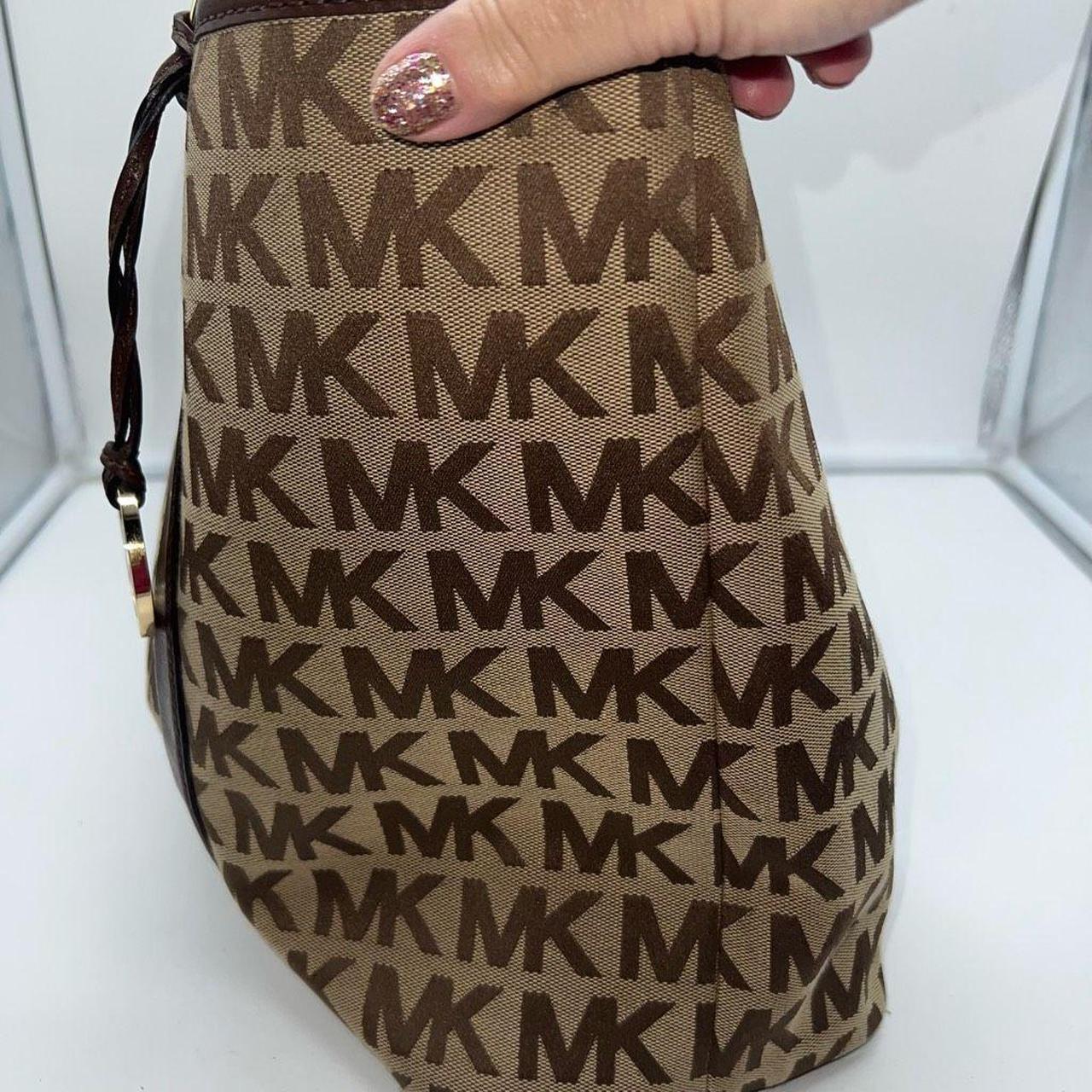 Michael kors purse MK canvas tote bag Leather tote - Depop