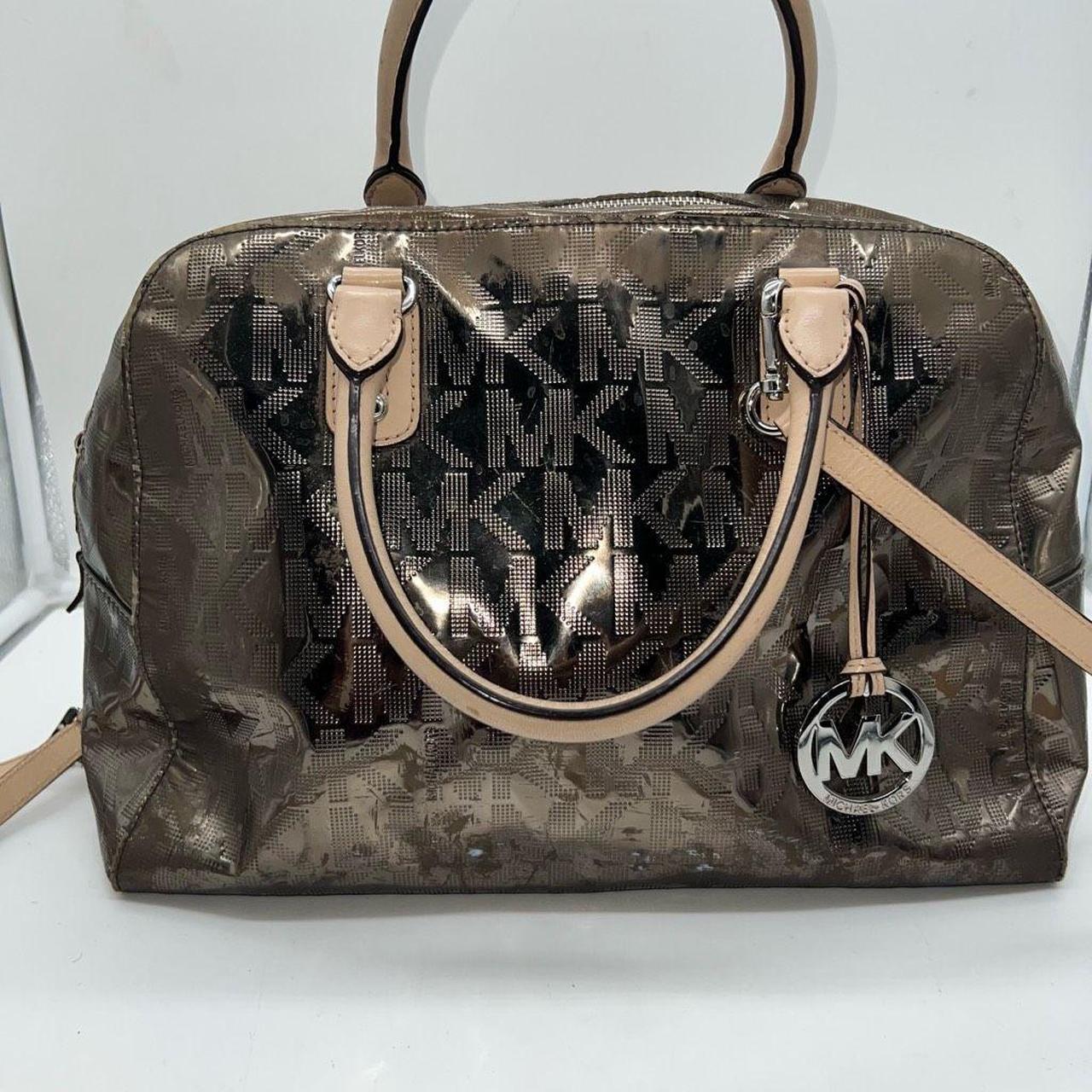 Michael Kors | Metallic Signature Large Satchel - Depop