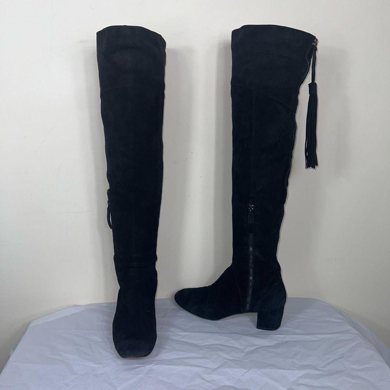 Nine West Over the Knee Suede Tassel Boots Depop