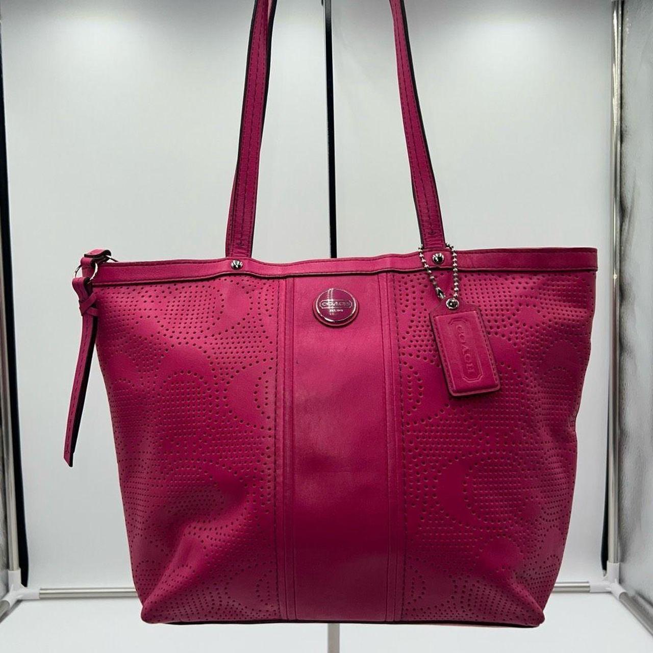 Coach perforated tote sale