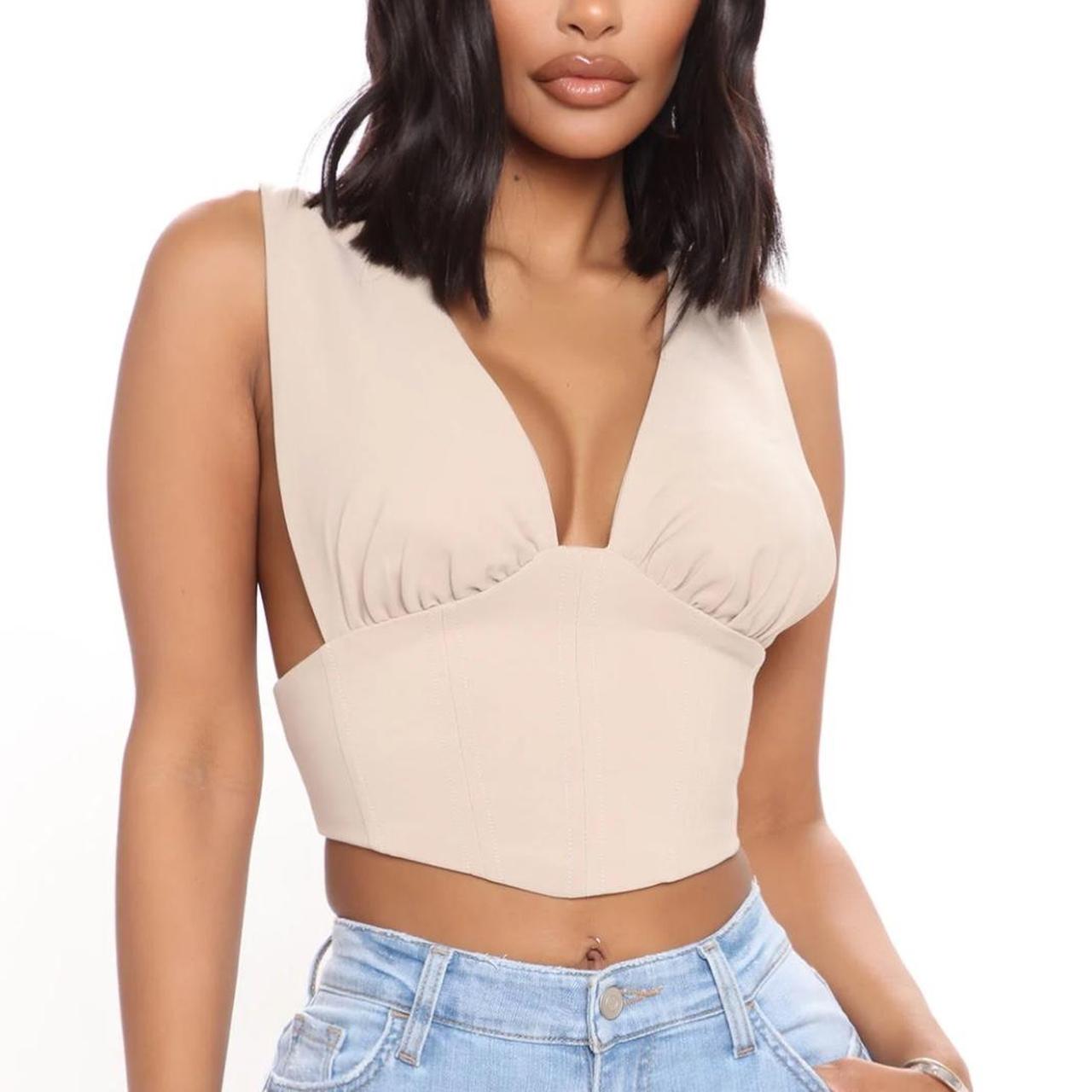 BRAND NEW Taupe Top Size Small Super cute & fits... - Depop