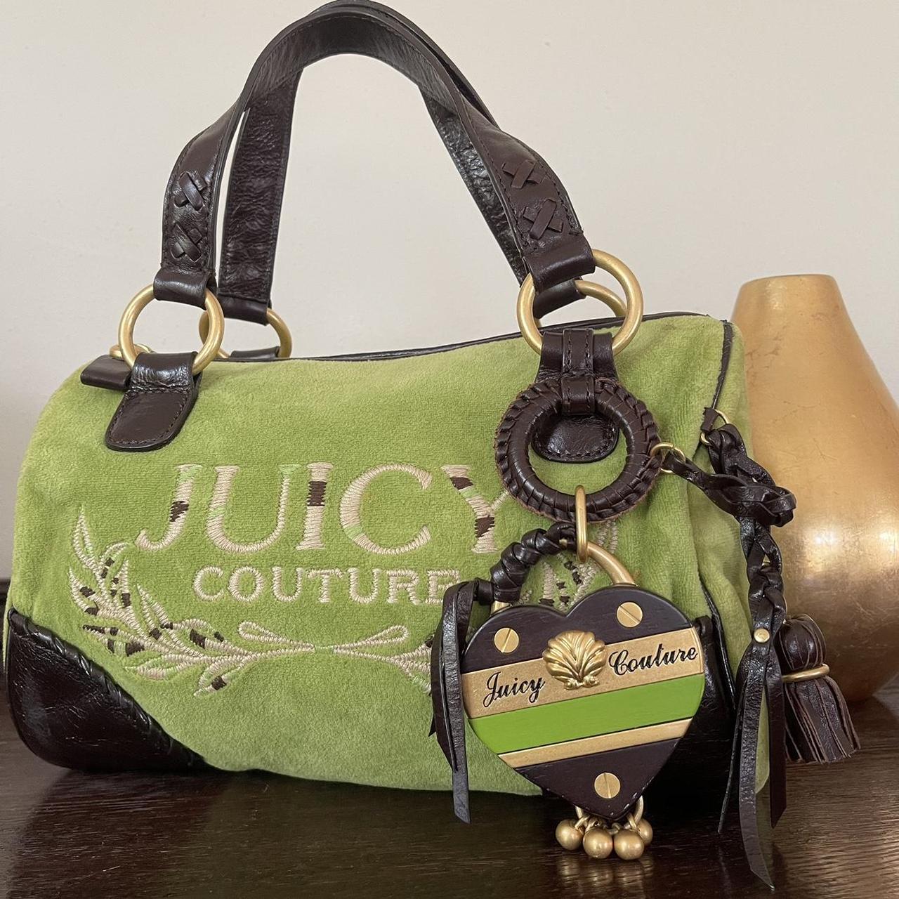 Juicy Couture Women's Green and Brown Bag | Depop
