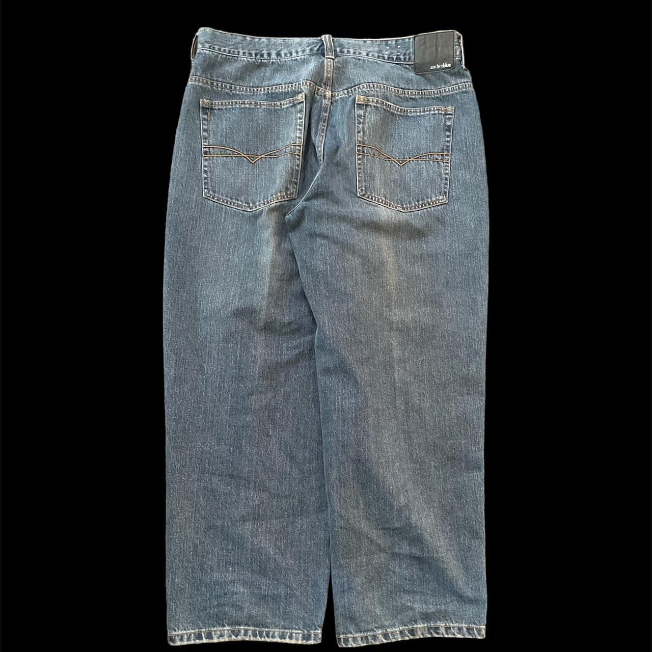 crazy baggy vintage anchor blue jeans 36x32 baggy... Depop