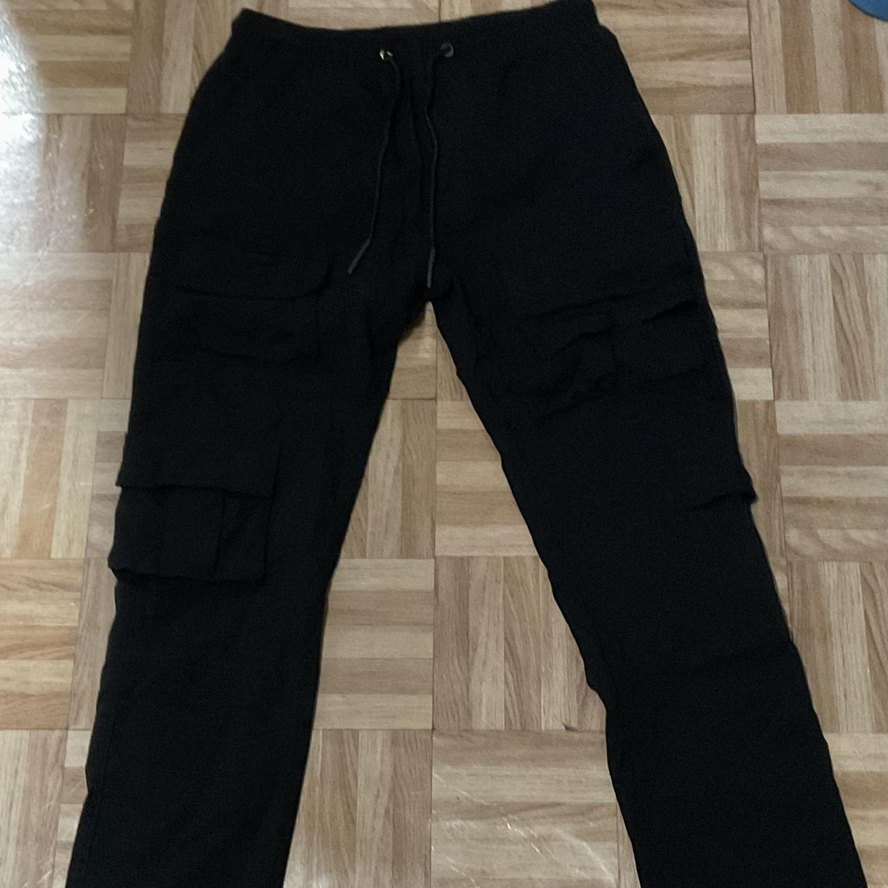 BLACK CARGOS Cargos in good condition with no wear... - Depop