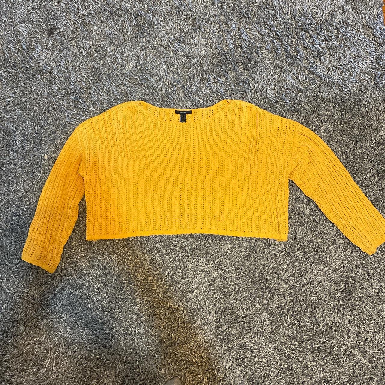 Cropped clearance mustard jumper