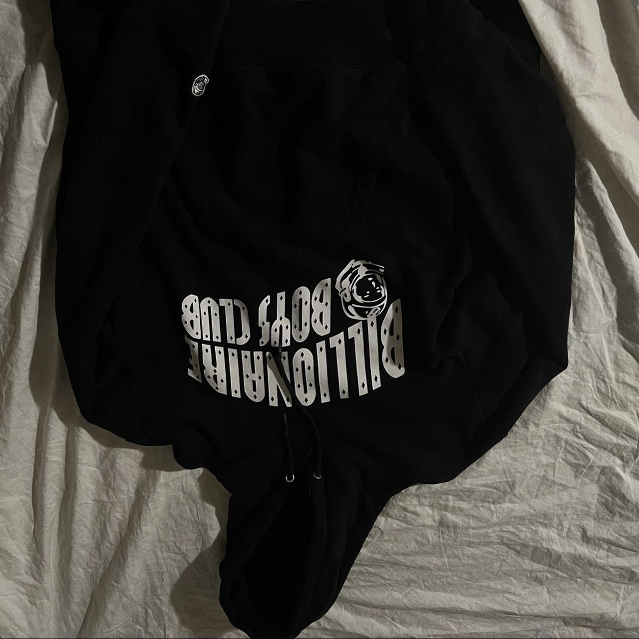 billionare boys club black and white hoodie size L... - Depop