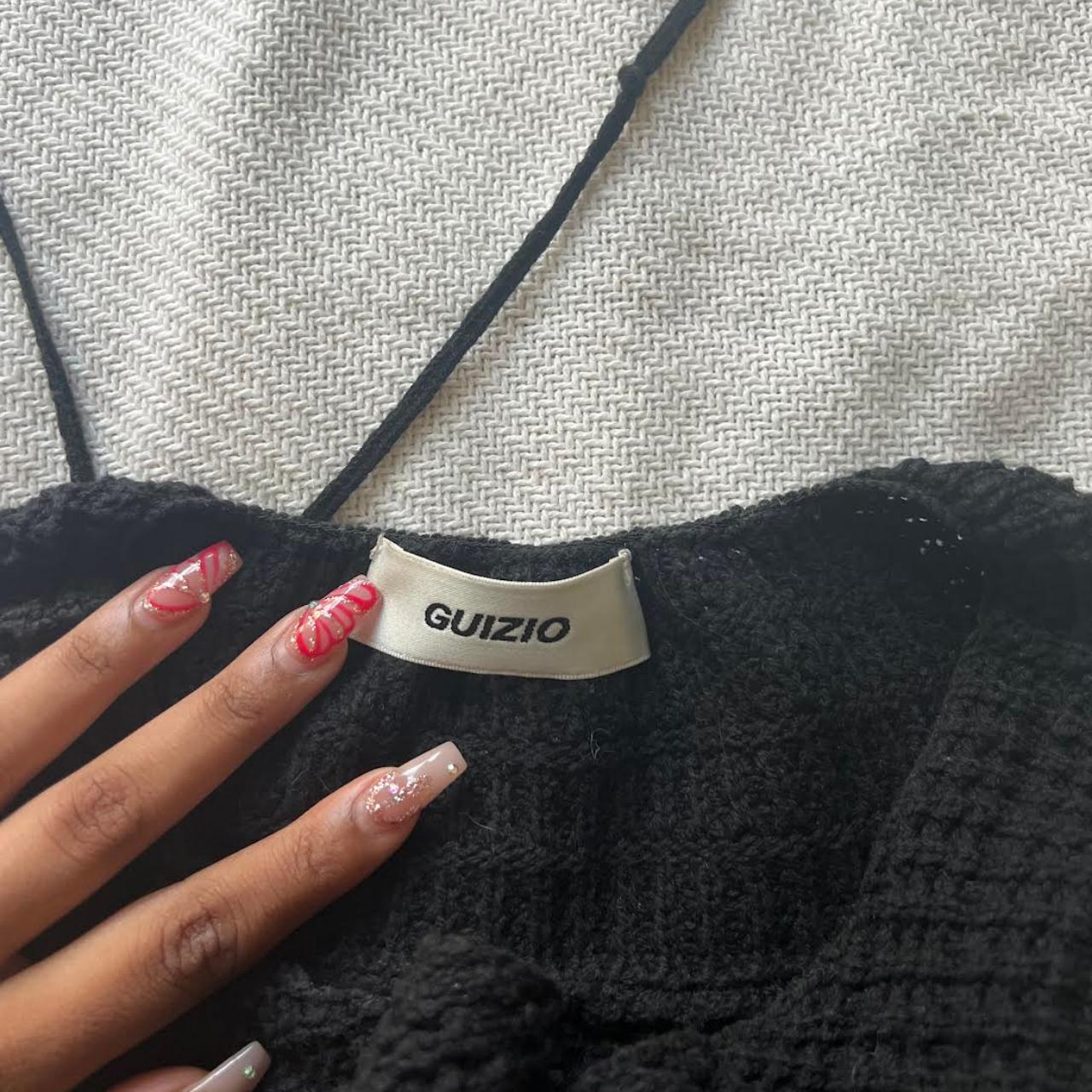 Danielle Guizio Black Knit Crochet Halter Top Depop