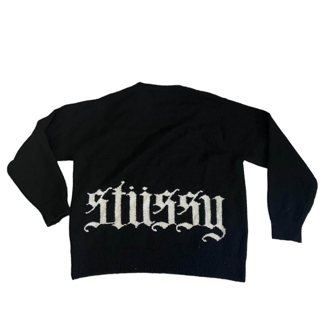 Stussy FW22 Black Knit Mohair Gothic Sweater, - size...
