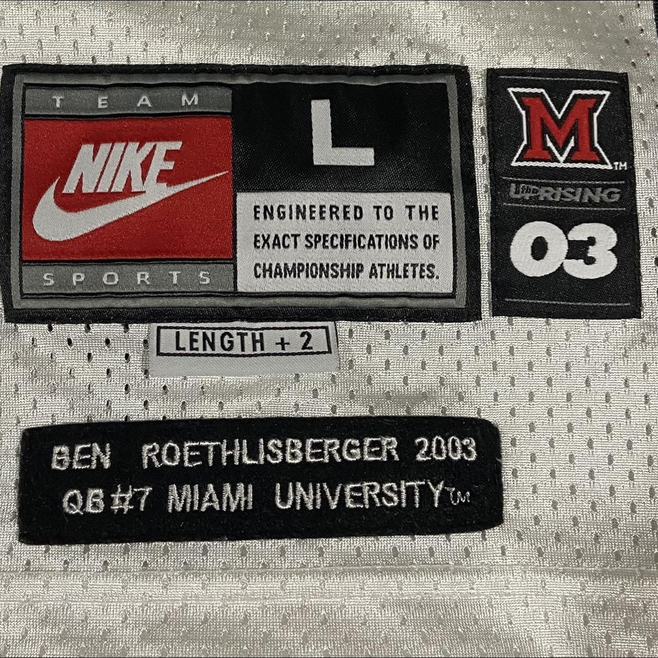 2003 MIAMI REDHAWKS ROETHLISBERGER #7 NIKE THROWBACK JERSEY (HOME) XL