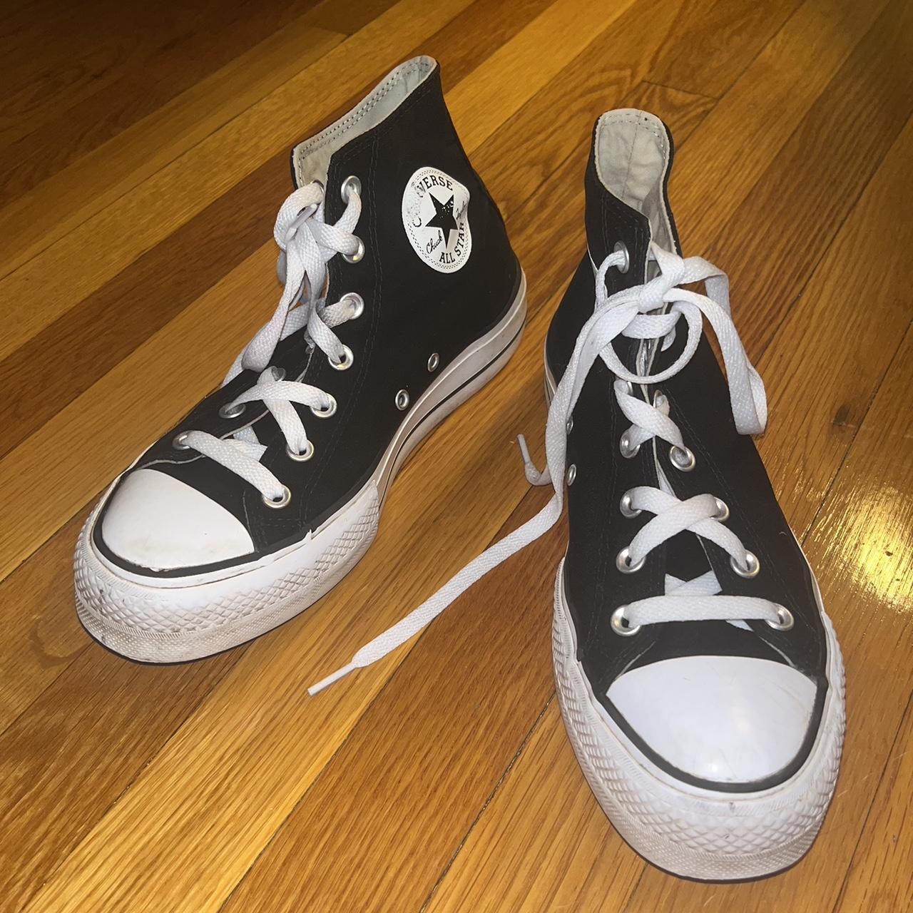 Platform black converse women’s size 7.5 great... - Depop