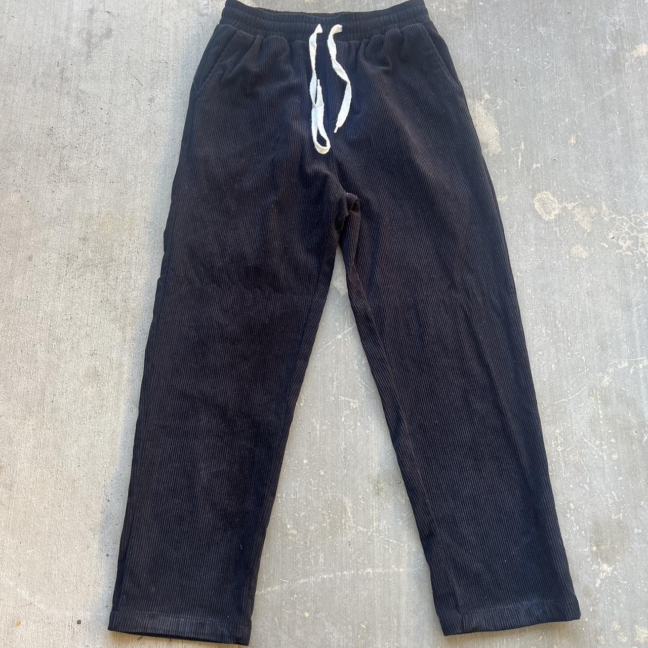 Black corduroy sweatpants in good barely worn... - Depop