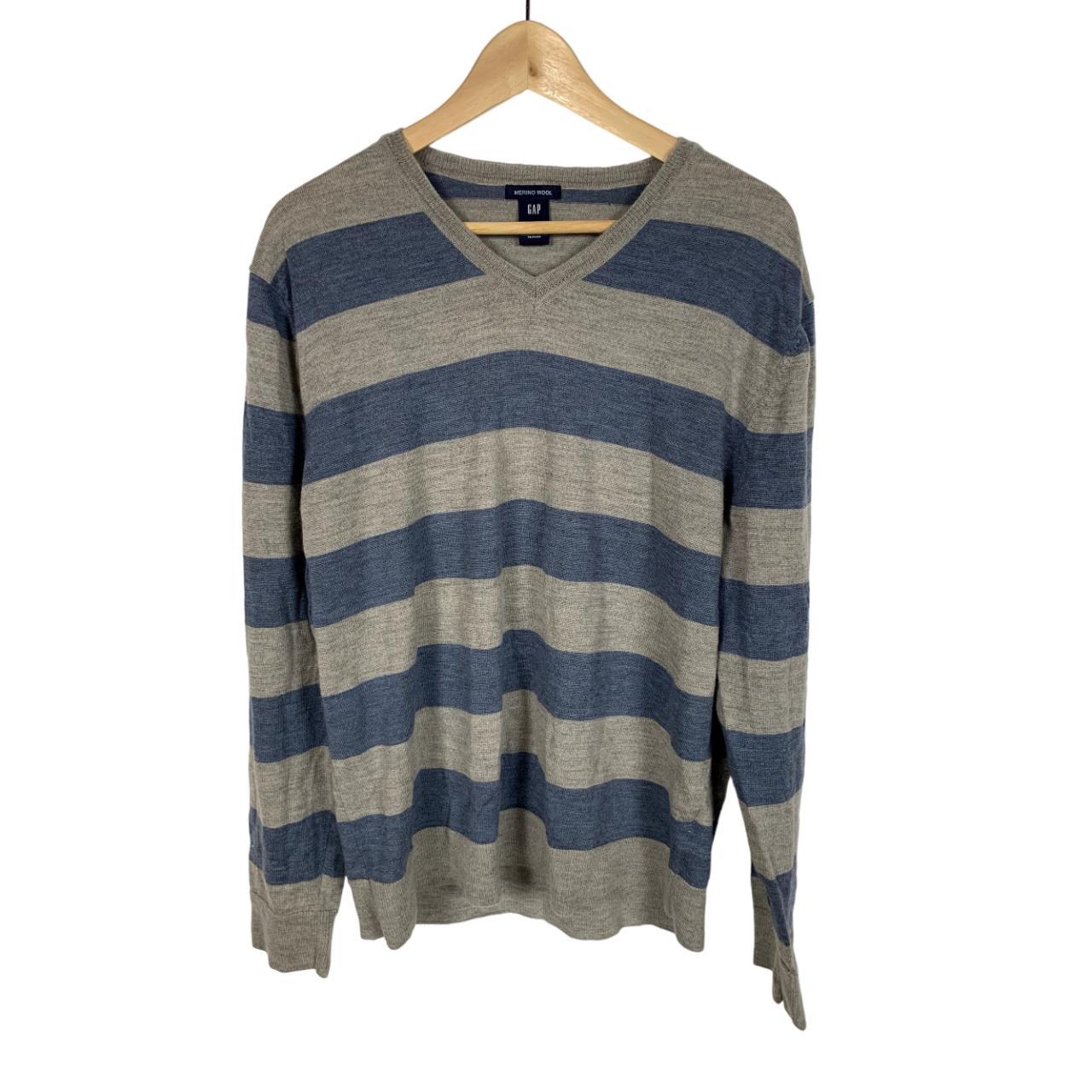 the GAP Striped Wool Sweater Size XL One small hole... - Depop