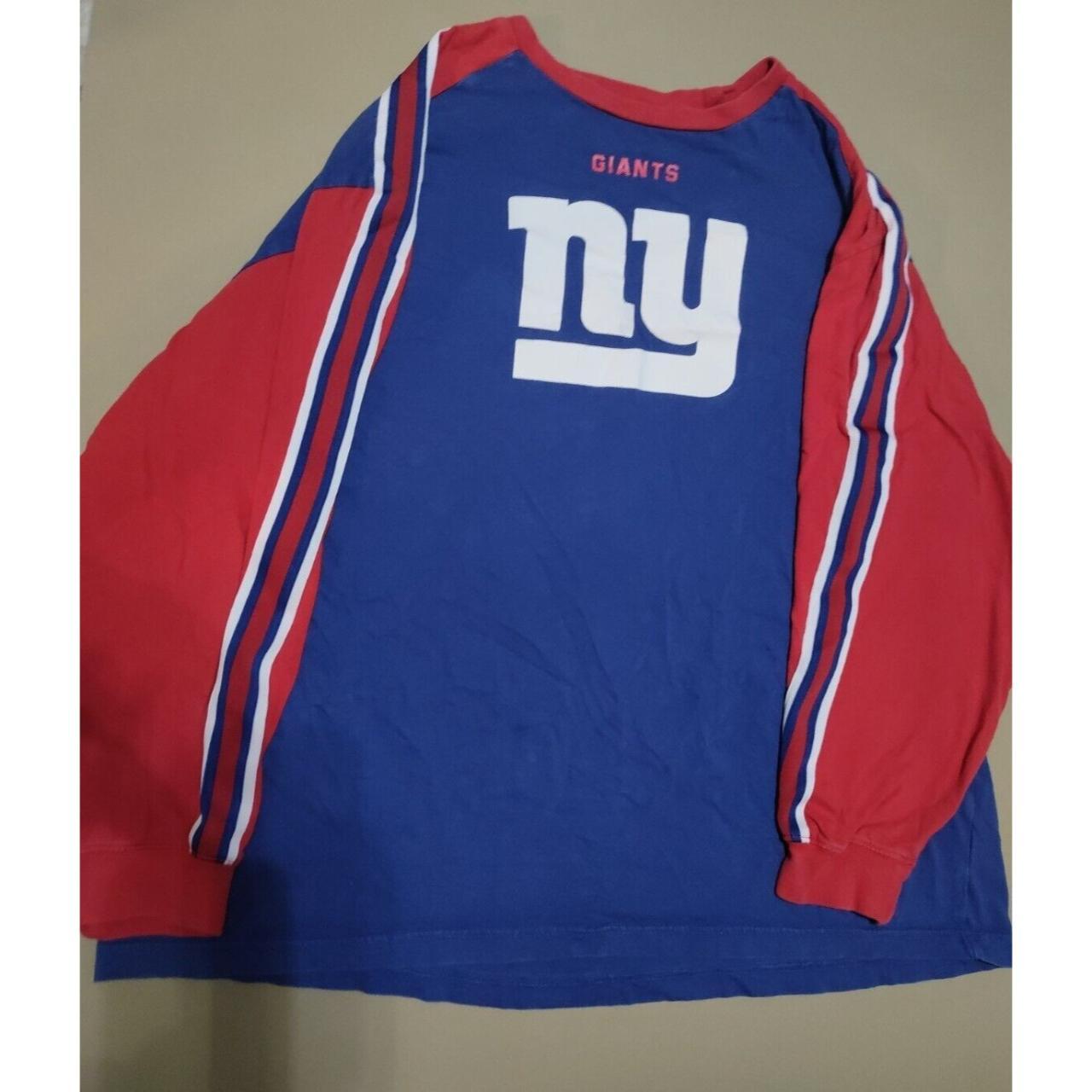 Blue NFL NY Giants Long Sleeve Shirt Size: Large - Depop