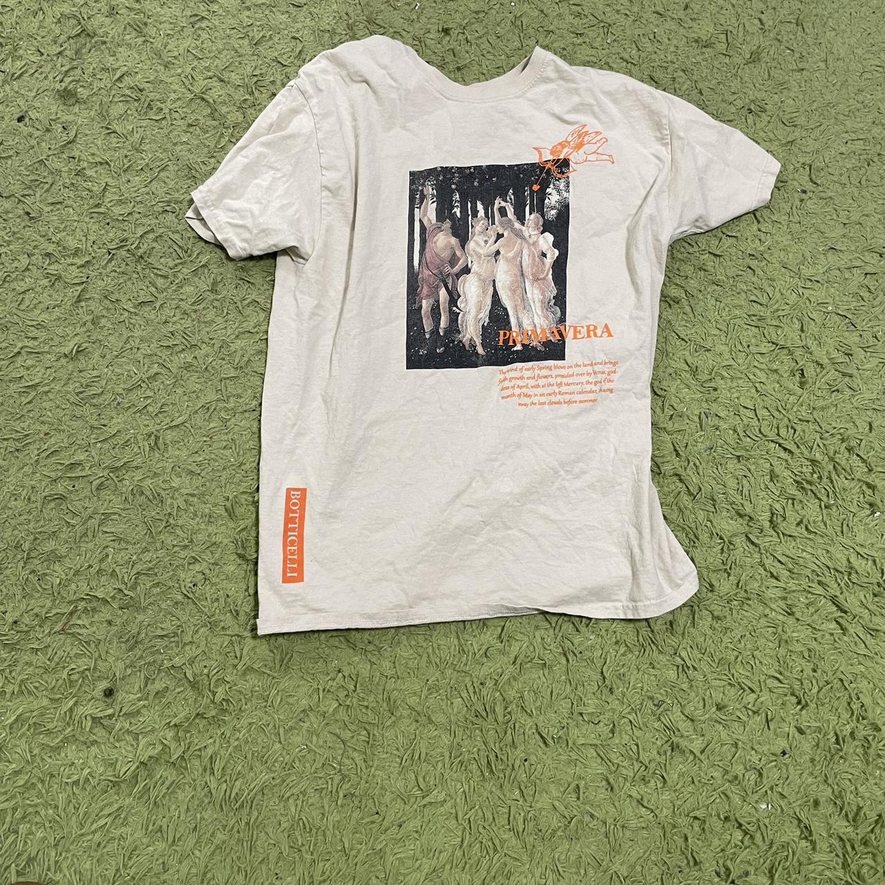 Urban Outfitters Men's Cream and Orange T-shirt