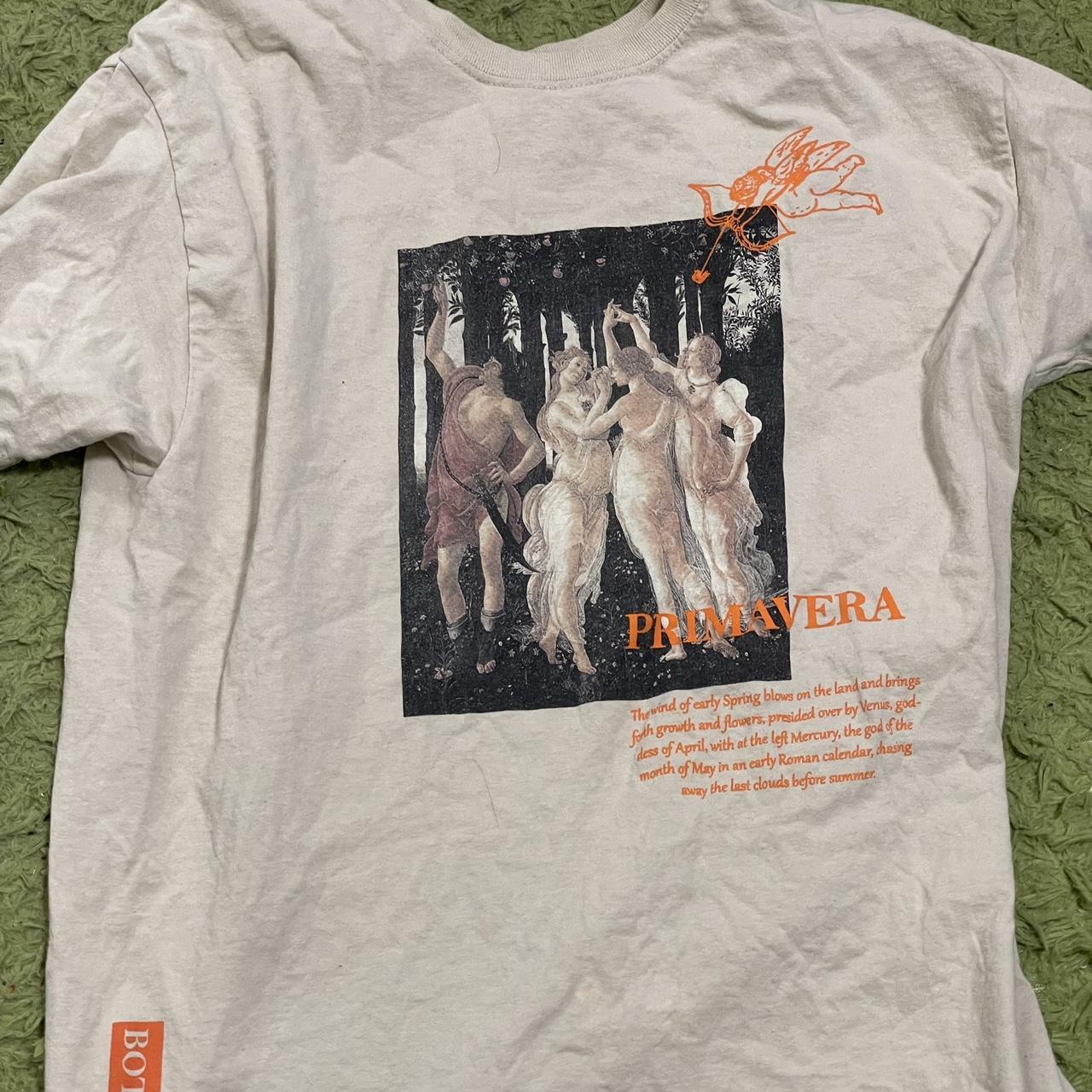 Urban Outfitters Men's Cream and Orange T-shirt (2)