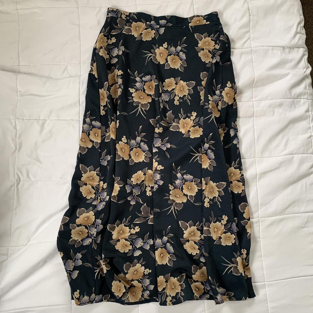 Women's Navy and Cream Skirt | Depop