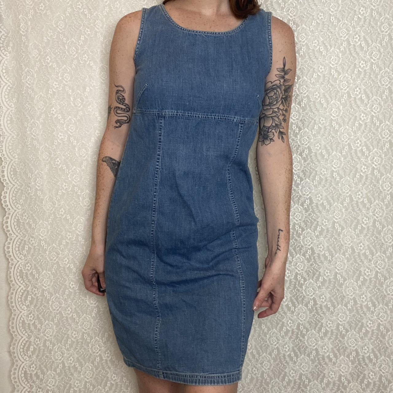 Vintage Loft Denim Dress Size 4 Chest 16” Waist Depop