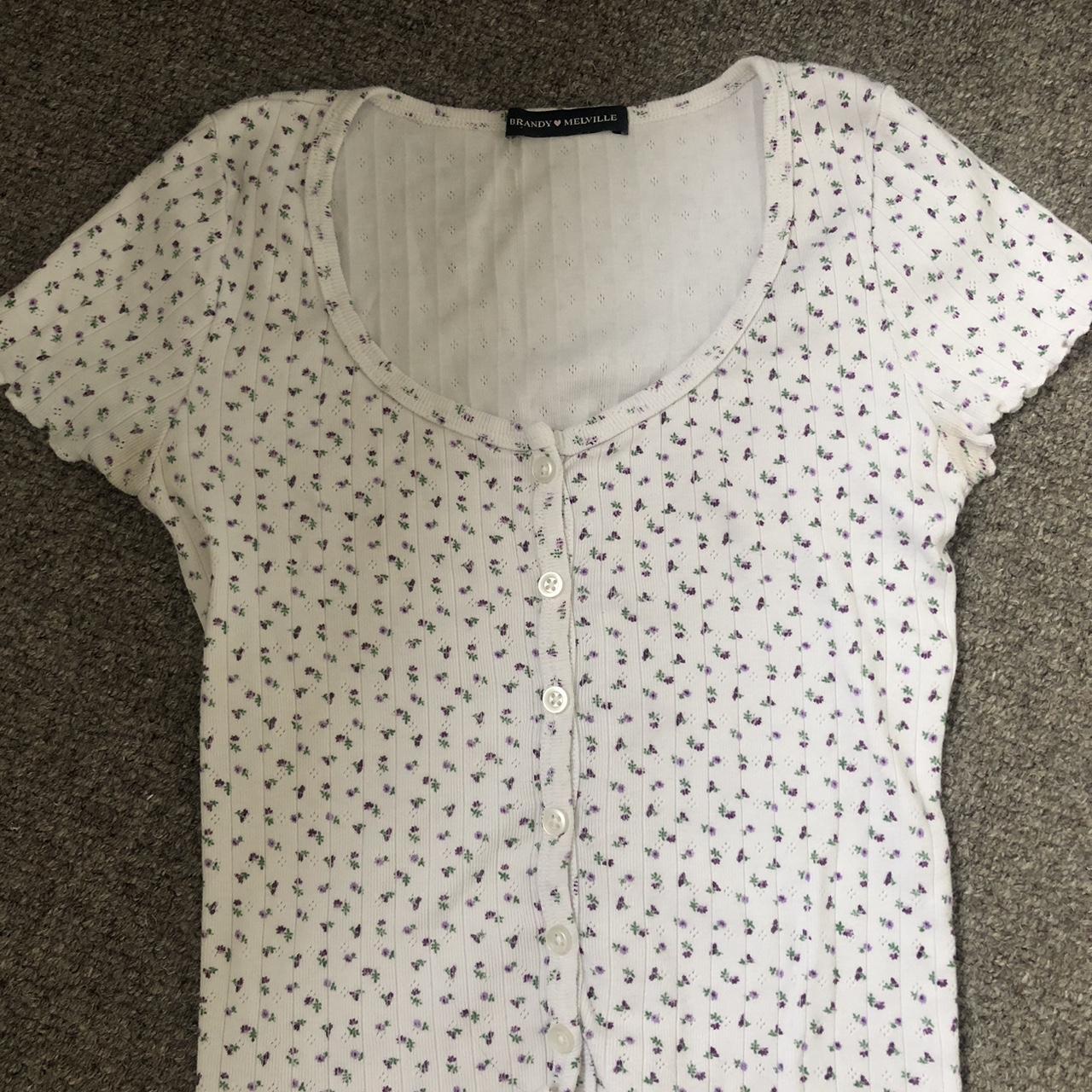 Brandy melville button up top Flattering fit One... - Depop