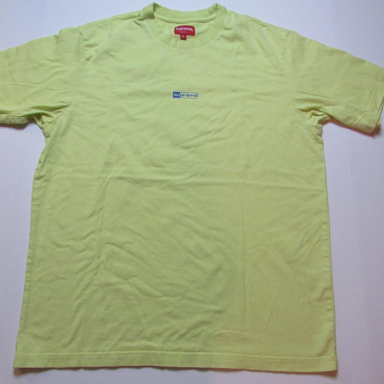 Supreme Tee yellow/lime green color with blue... - Depop