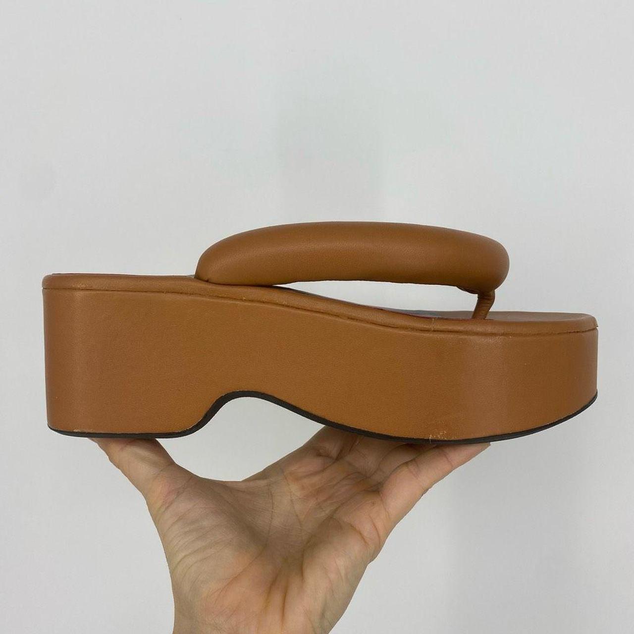 Staud Rio Platform Leather Sandals Tawny in Tan Size... Depop