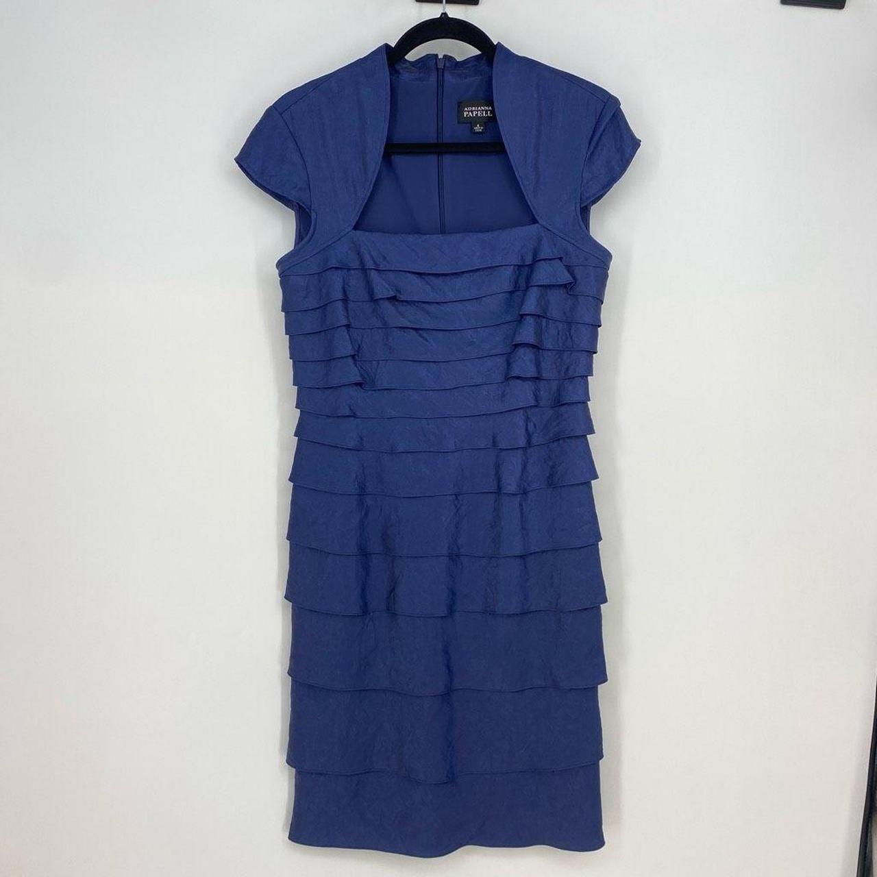 Adriana Papell Cocktail Ruffle Organza Dress Size 6 Depop