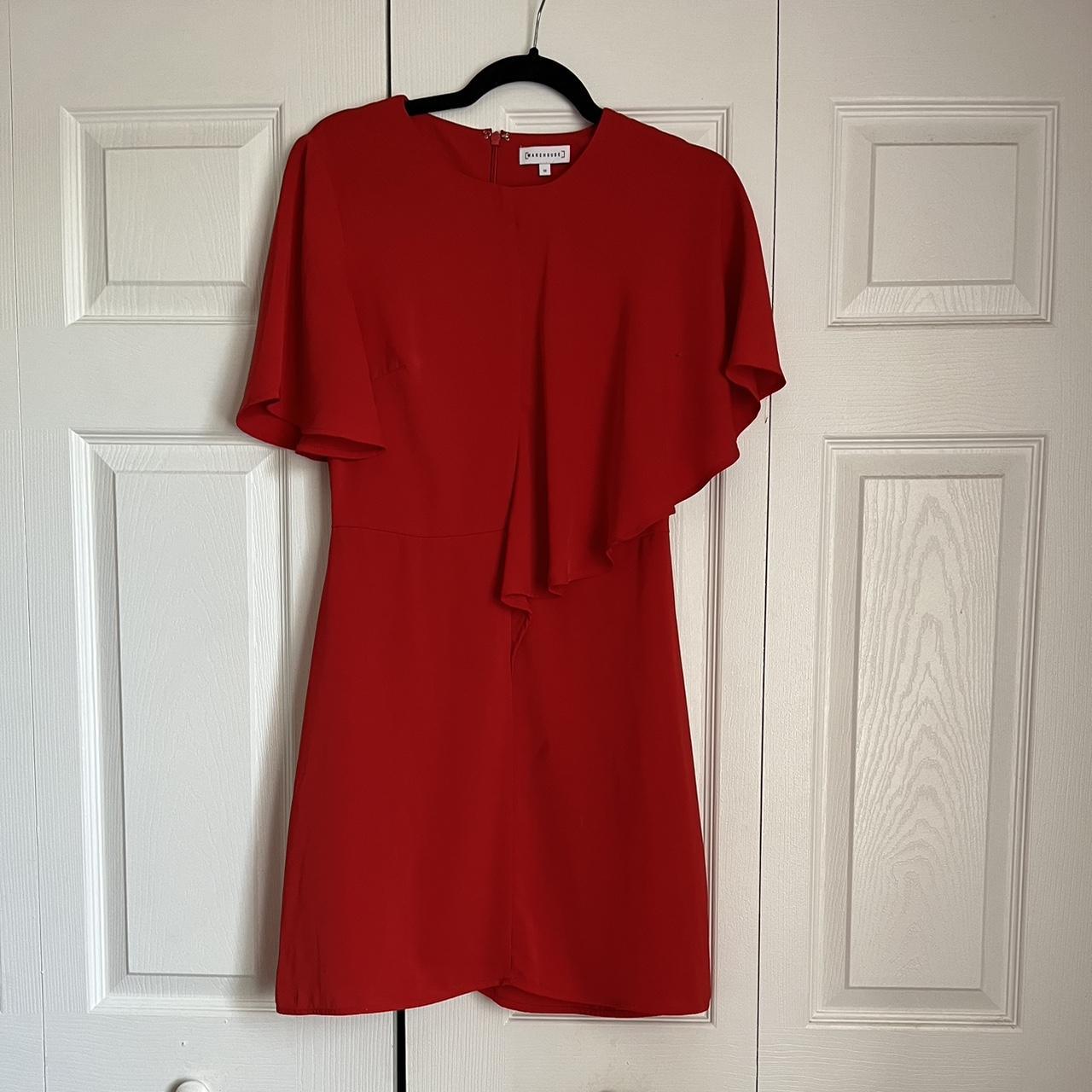 Bright red mini dress. Not a true 10, fits more like... - Depop