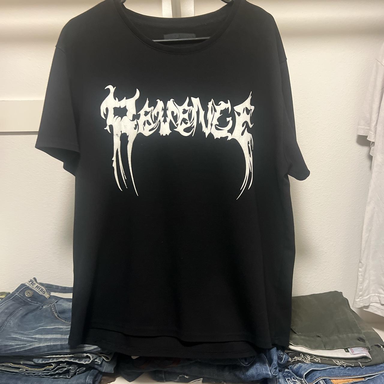 revenge t shirt no sizing around a large not cotton... - Depop