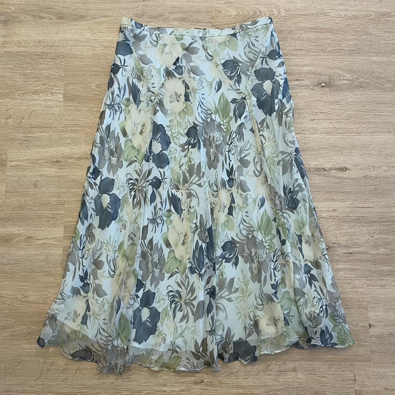 Charter Club Floral Maxi Skirt Tagged size 10P, runs... - Depop