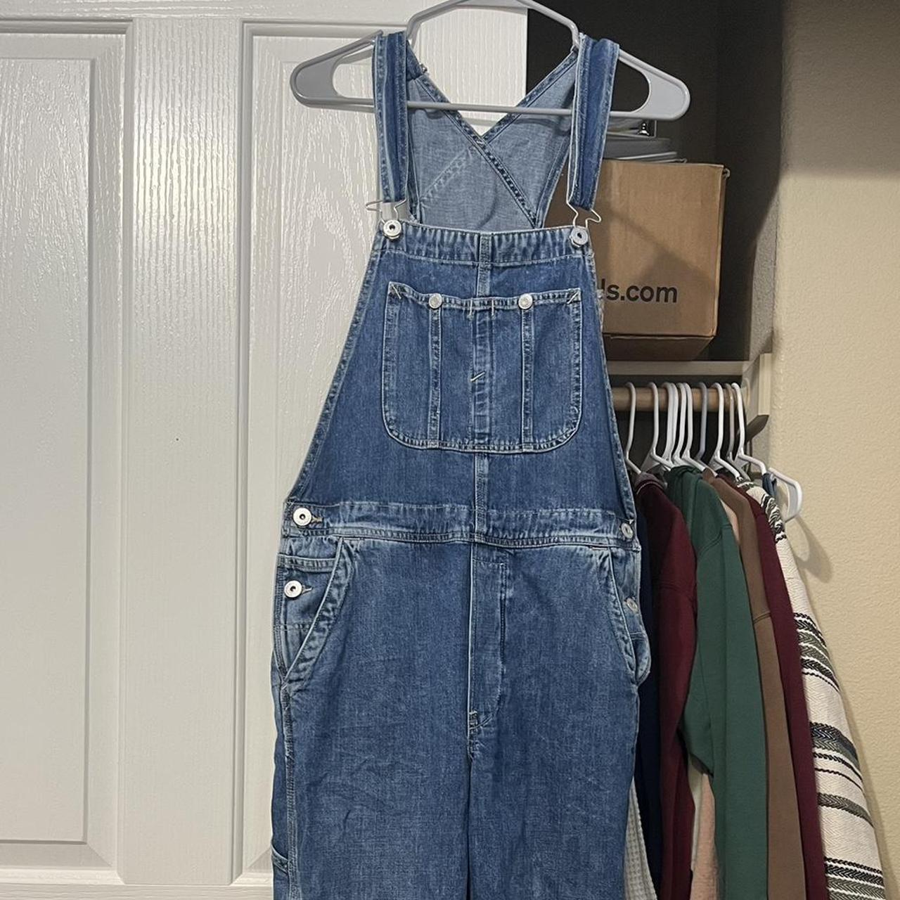 H&M Women's Blue Dungarees-overalls | Depop