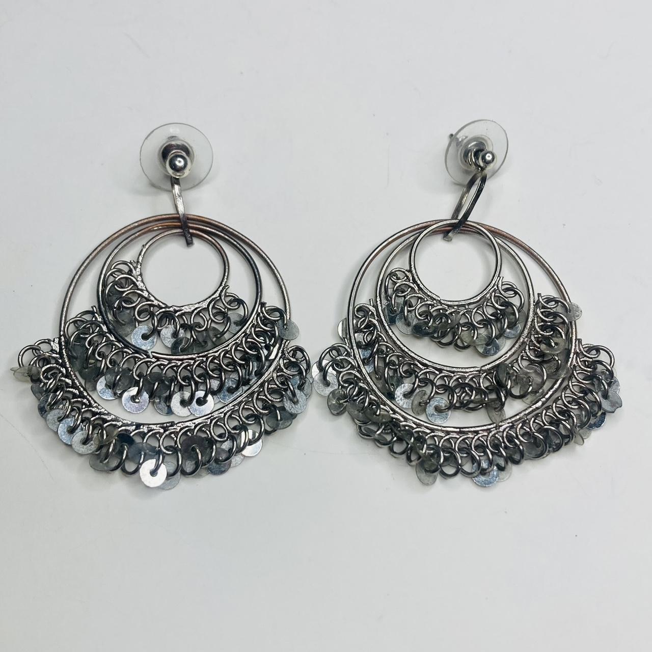 Y2K chandelier sequin hope earrings - Depop