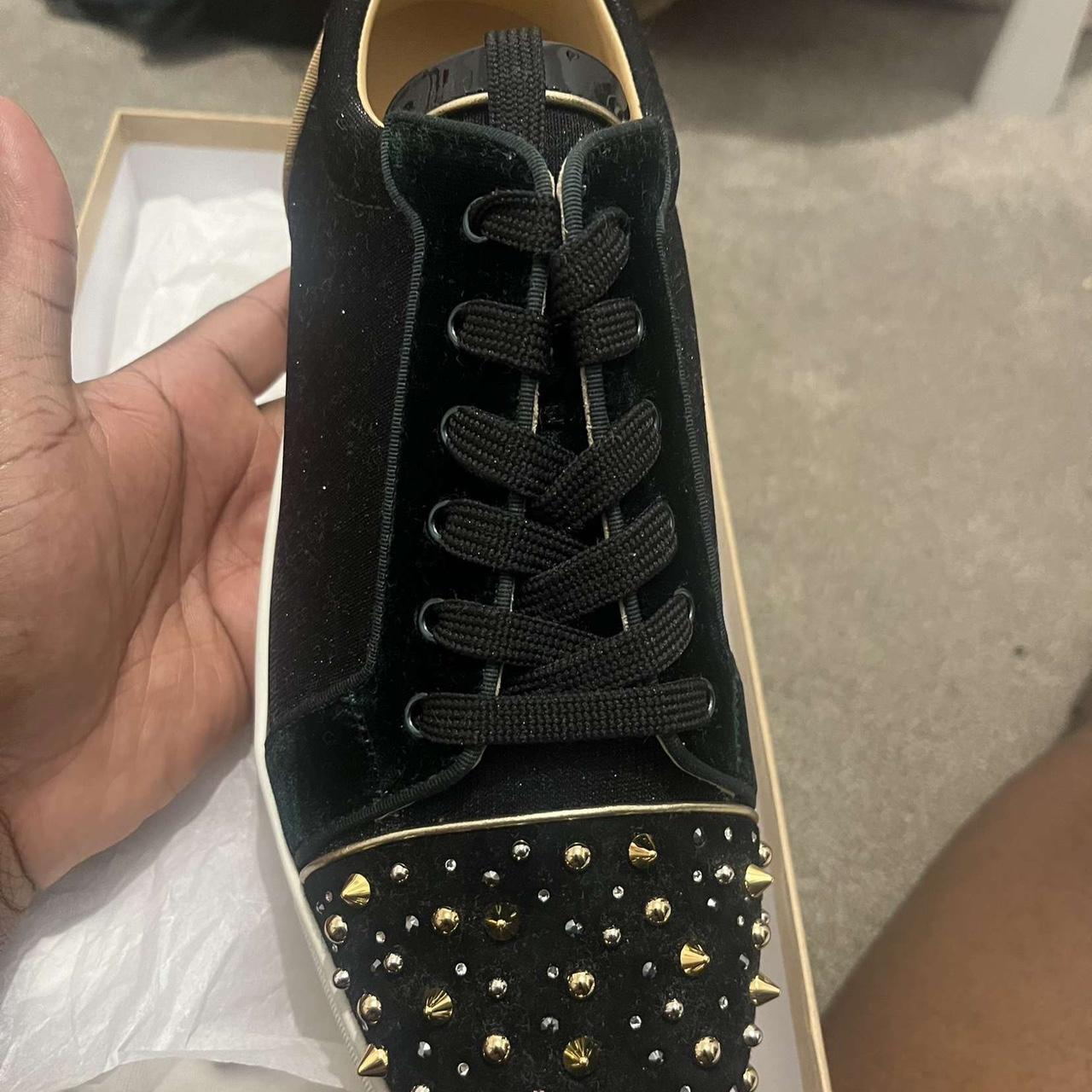 christian louboutin black with gold studs never