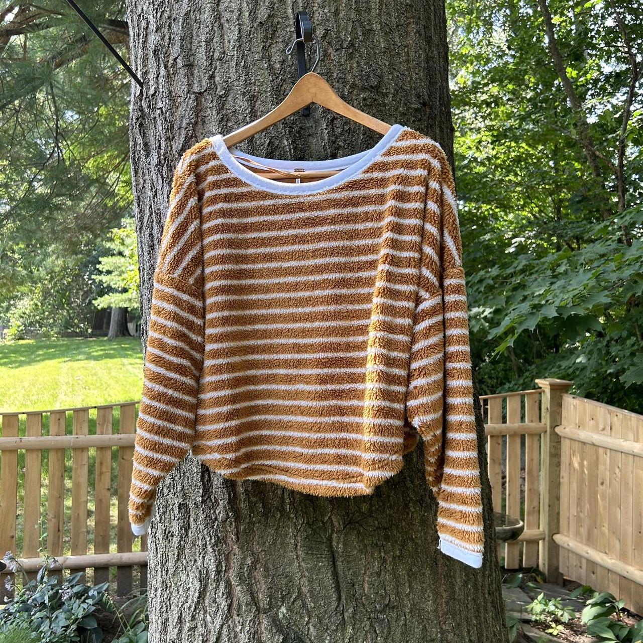 Rust striped outlet sweater