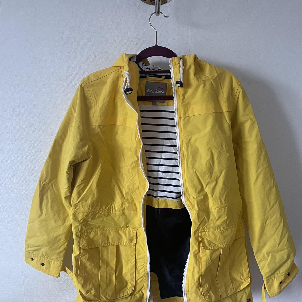 peter storm yellow rain coat womens uk 12 - Depop