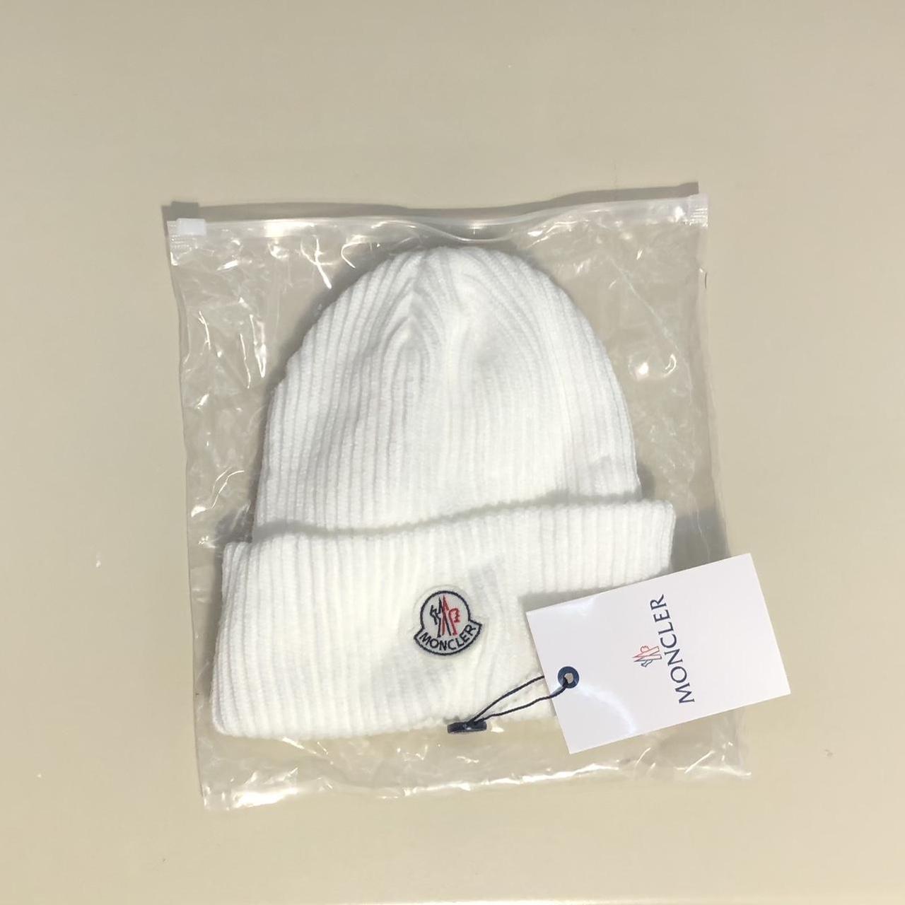 White Wool Moncler beanie brand new with