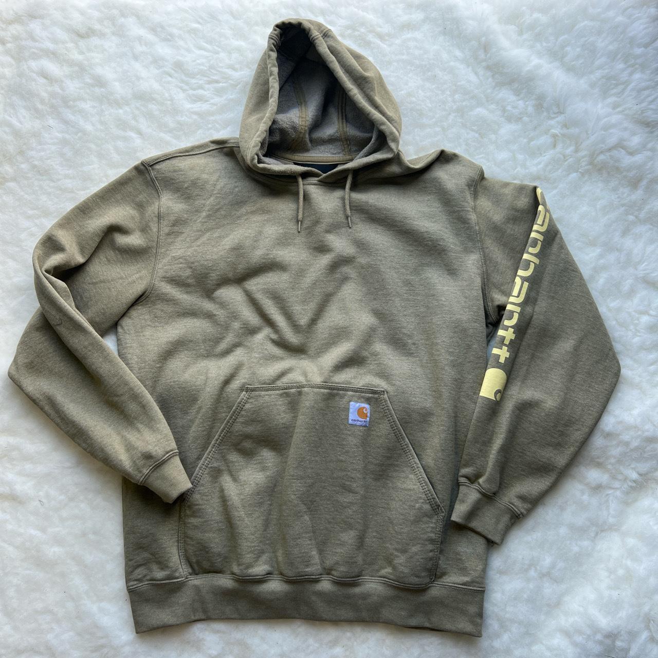 Carhartt Hoodie Loose Fit Large Faded Green... - Depop