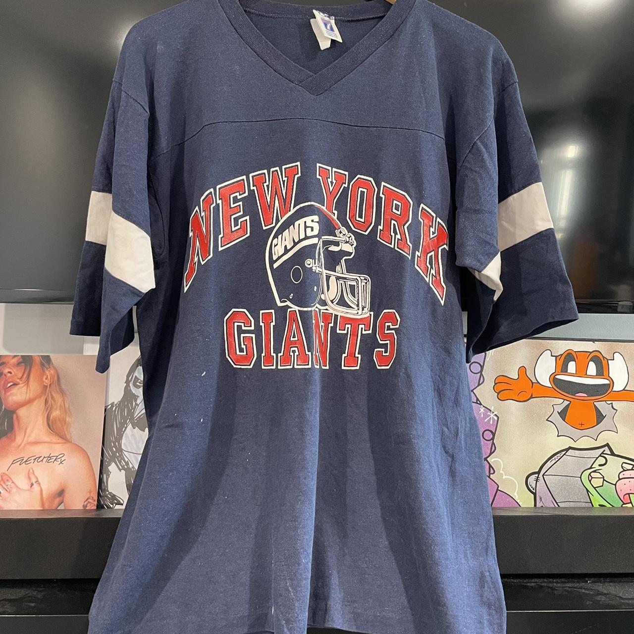 Vintage 90s New York Giants NFL Football Navy Blue - Depop