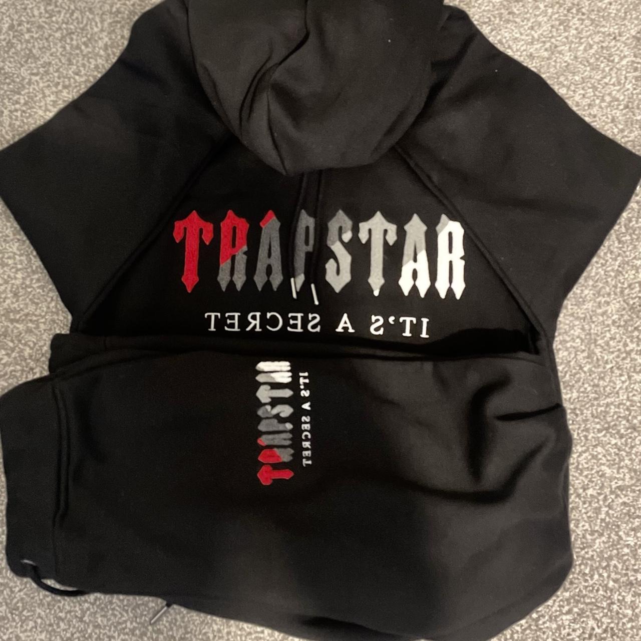 TRAPSTAR CHENILLE DECODED HOODED TRACKSUIT - BLACK /... - Depop