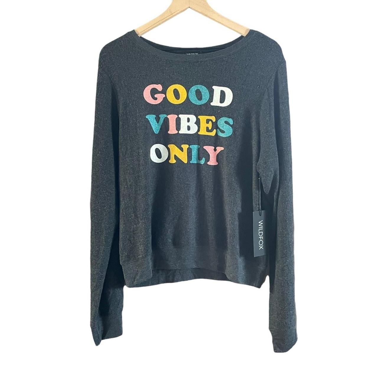 Wildfox Good Vibes Only Dark Gray Lightweight