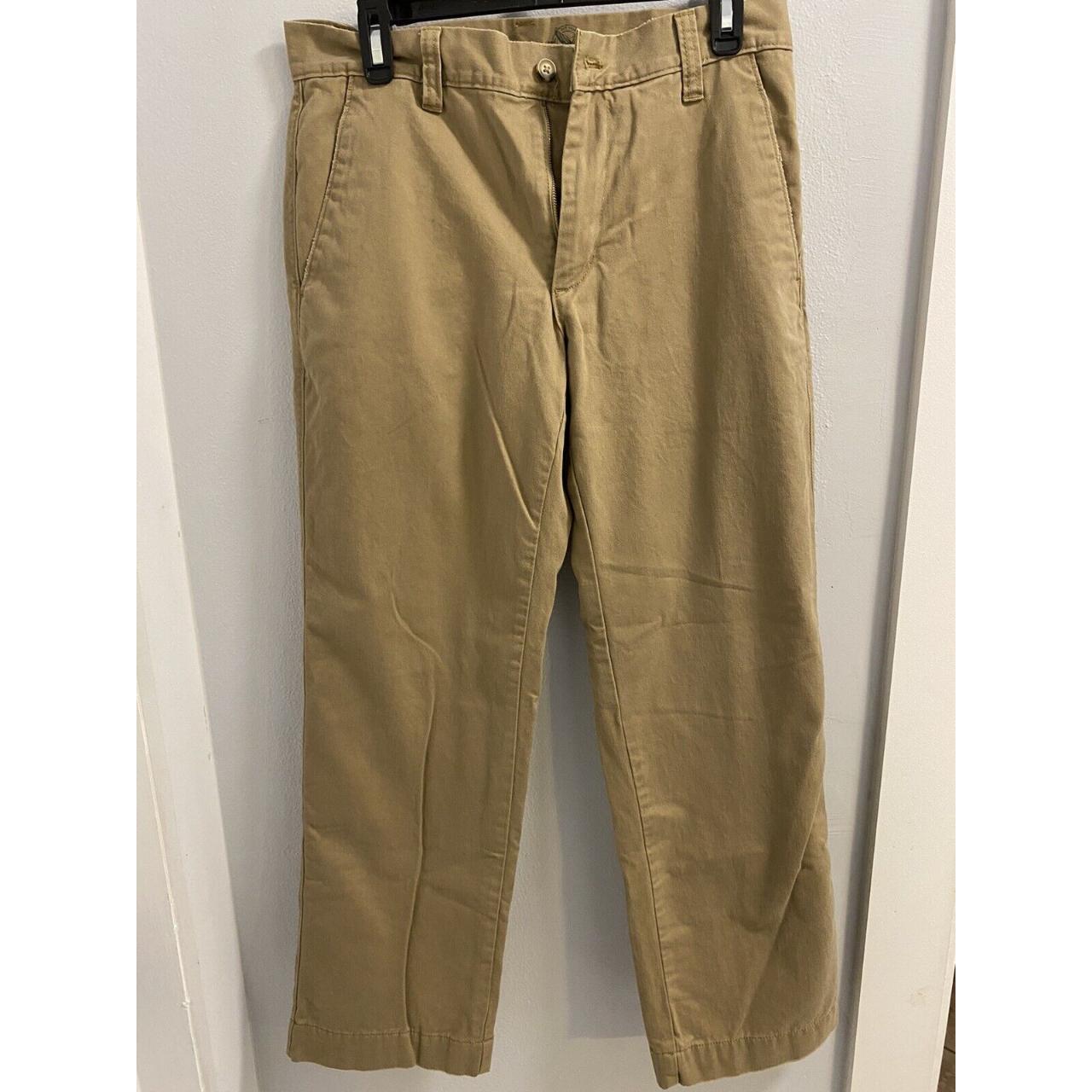 Eddie Bauer Khaki Men's Flannel-lined Pants Size... - Depop