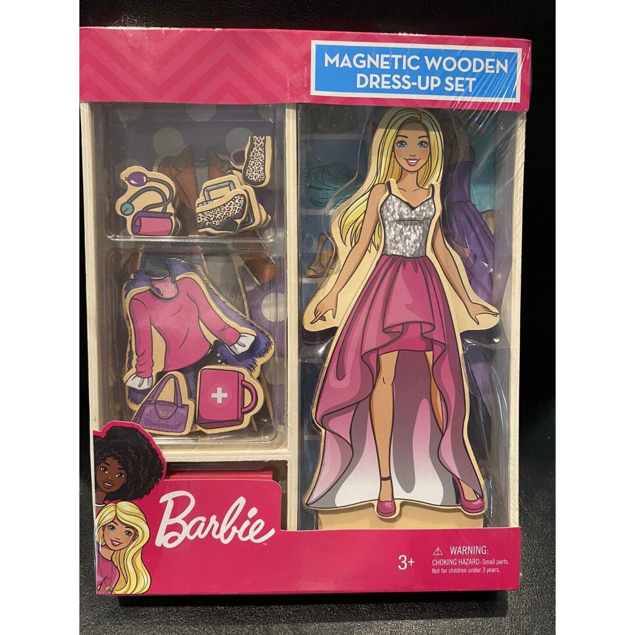 BARBIE WOODEN DRESSUP 23 PIECE SET AGE 3+... Depop