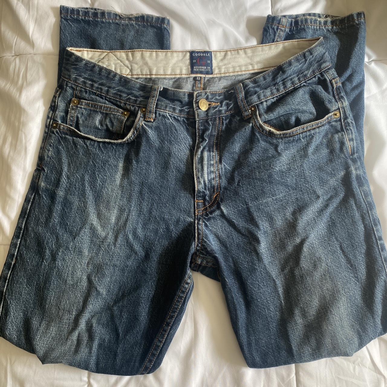 Goodale low rise jeans size 33x32 fraying at bottom... - Depop