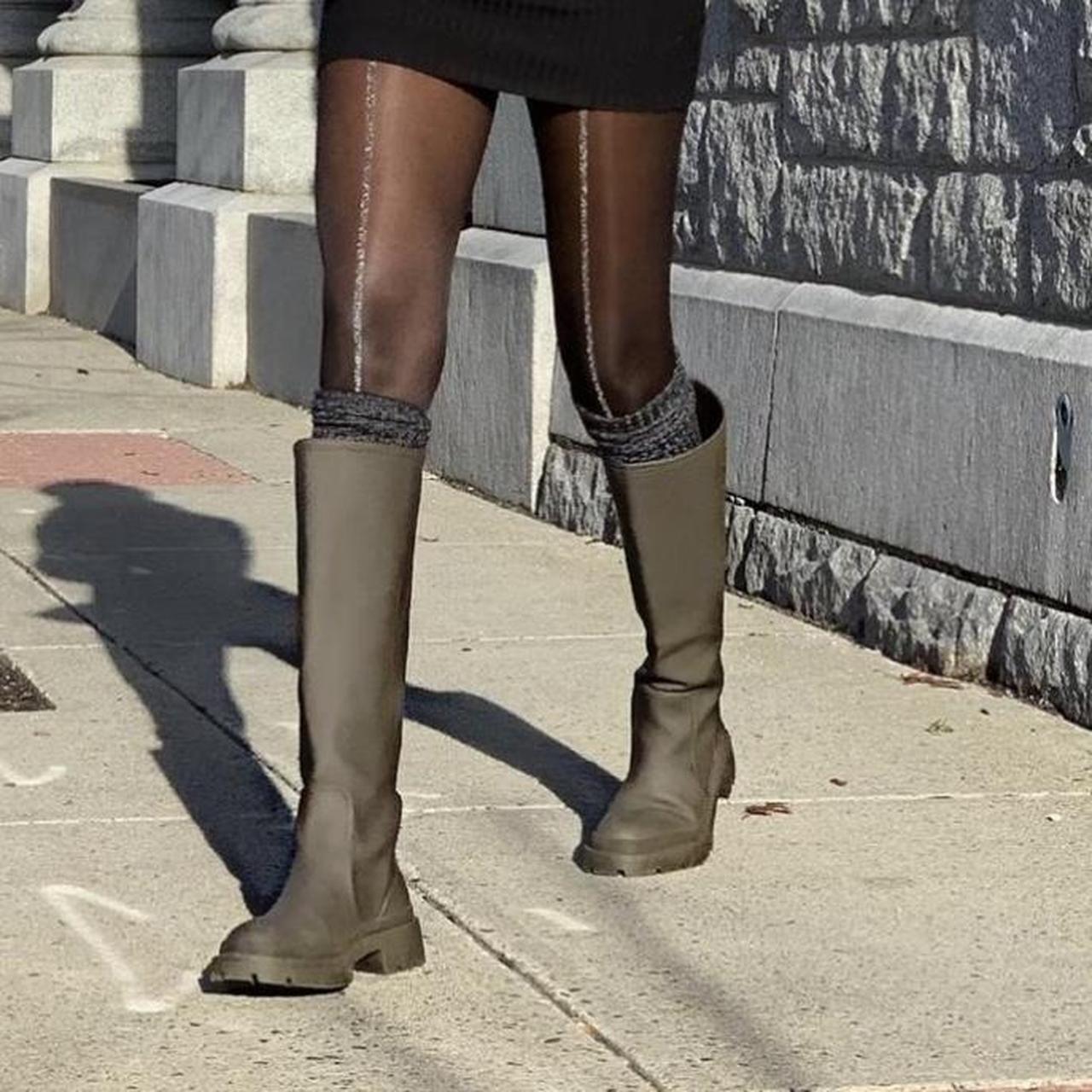 Style Zara Green Rubber Boots Zara Khaki Rubber Boots Size Zara