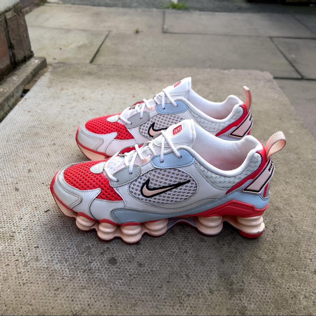 Nike Shox TL Nova White Laser Crimson CV3602 Depop