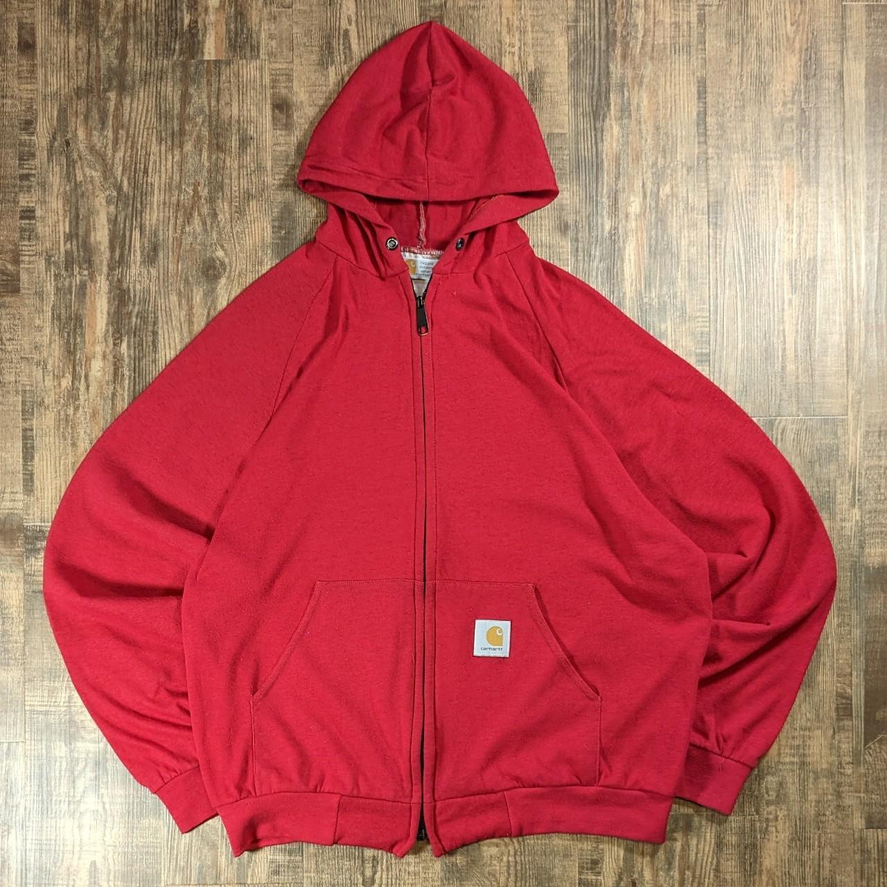 Carhartt Men's Red Hoodie | Depop