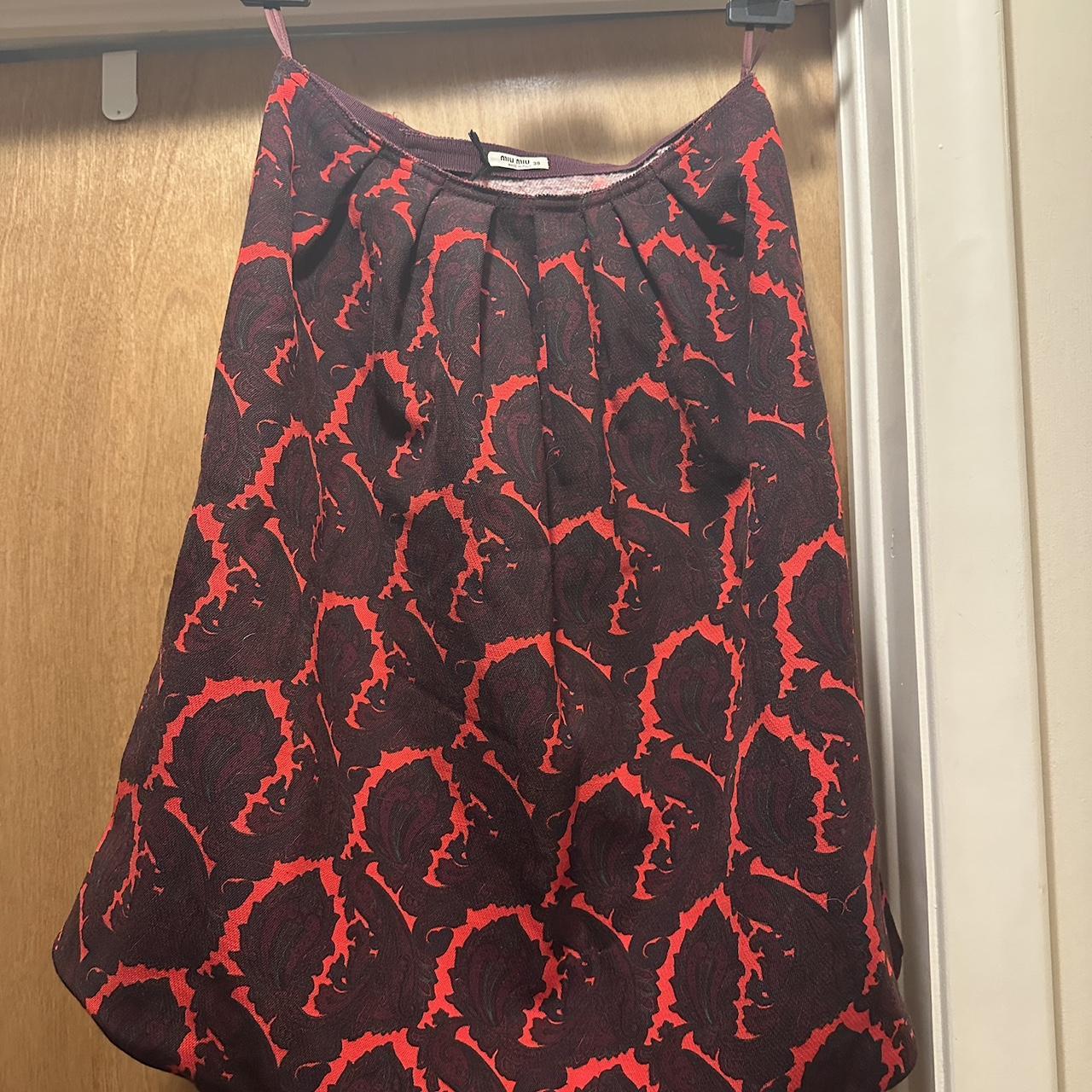 Miu Miu Women's Skirt - Red/Multi - M – Miu Miu e… - image 3